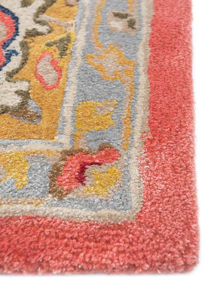 kasbah red and orange wool and viscose hand tufted Rug - Corner kasbah red and orange wool and viscose hand tufted Rug - Corner