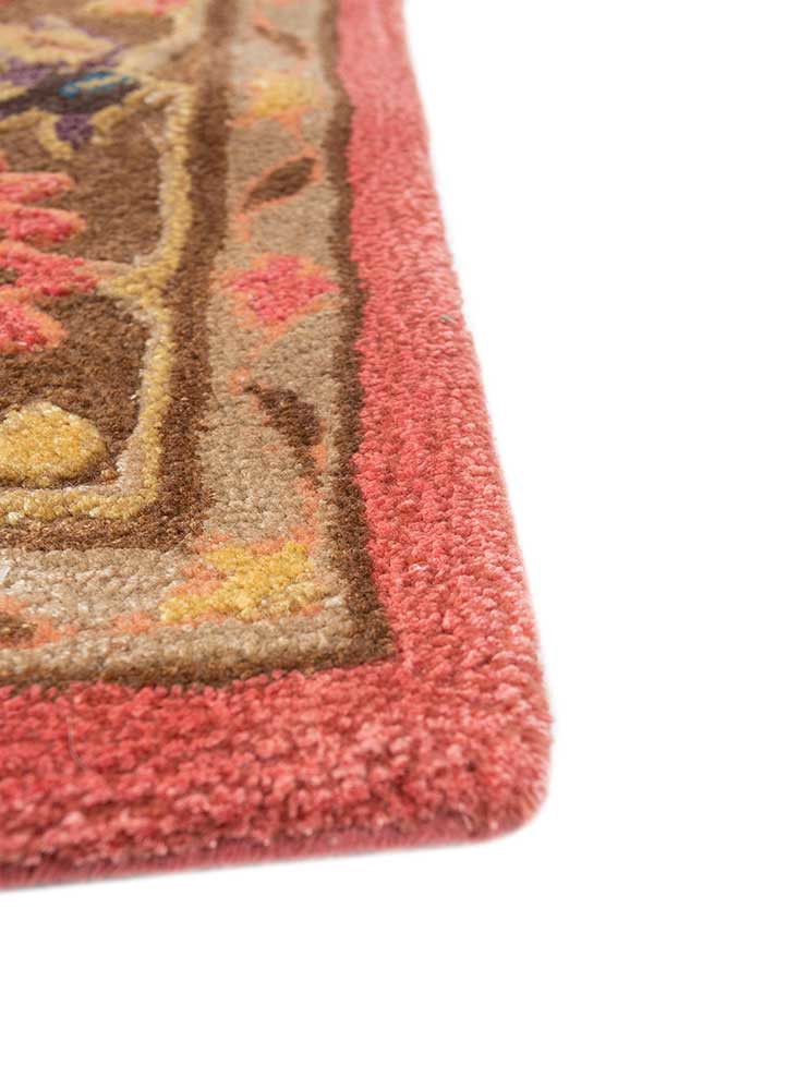 kasbah red and orange wool and viscose hand tufted Rug - Corner