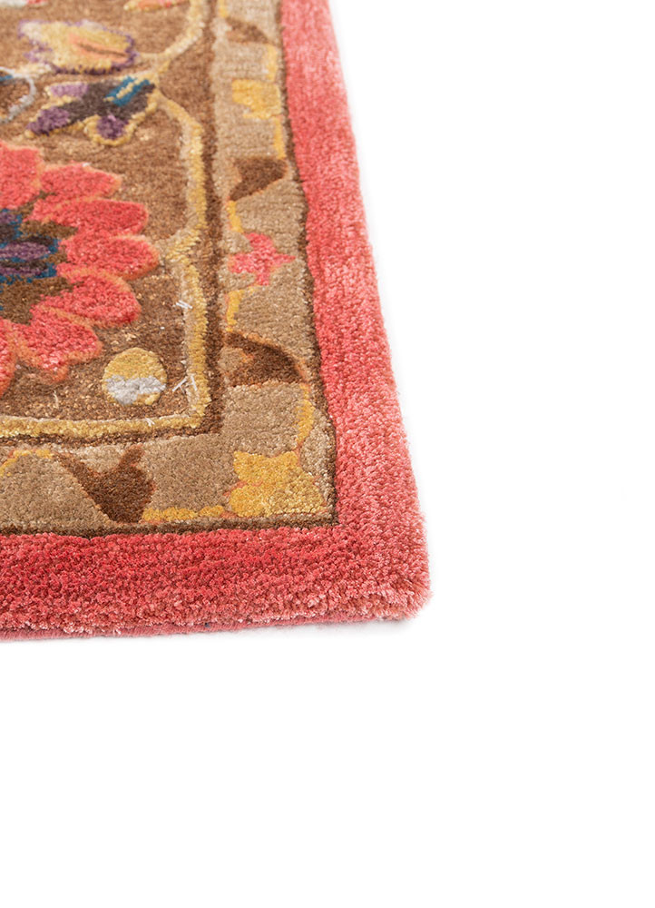 kasbah red and orange wool and viscose hand tufted Rug - Corner kasbah red and orange wool and viscose hand tufted Rug - Corner