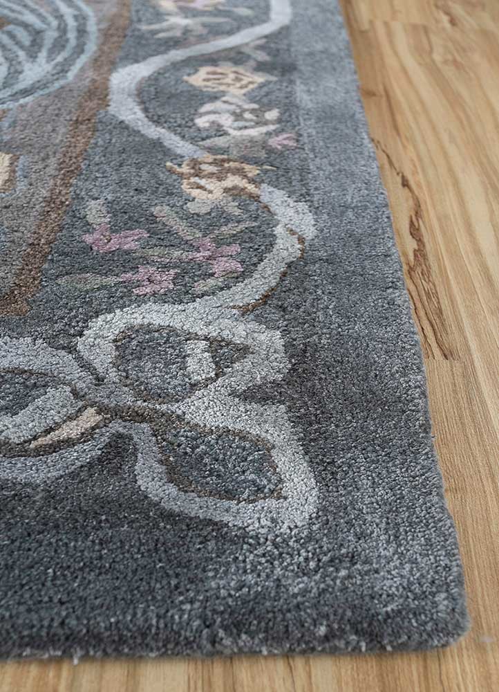kora grey and black wool and viscose hand tufted Rug - Corner kora grey and black wool and viscose hand tufted Rug - Corner