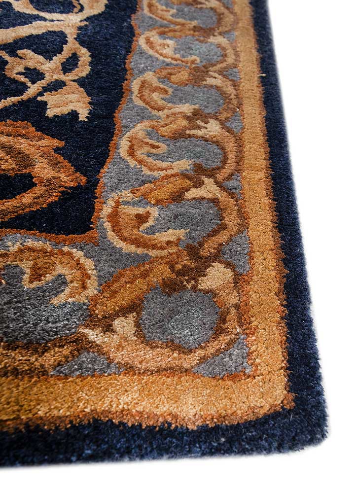 kora blue wool and viscose hand tufted Rug - Corner kora blue wool and viscose hand tufted Rug - Corner