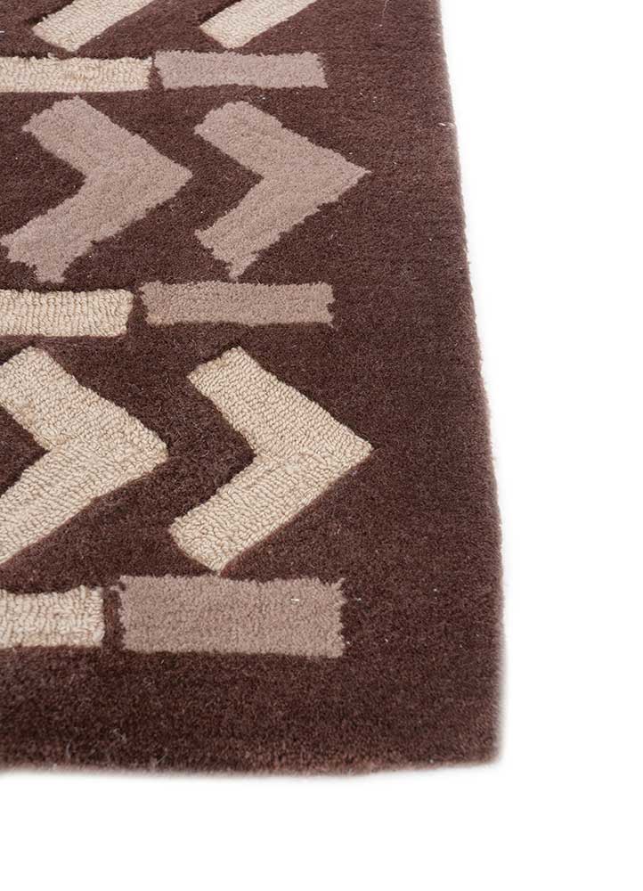 wild wanderlust beige and brown wool hand tufted Rug - Corner