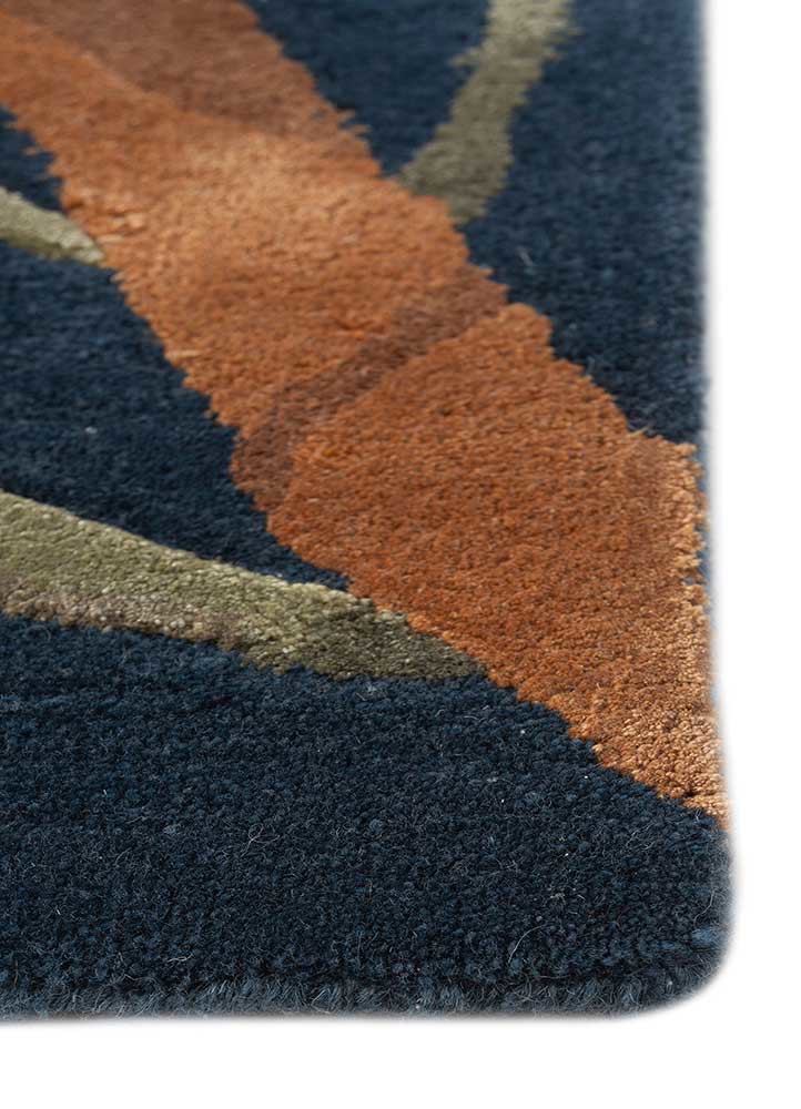 hacienda blue wool and viscose hand tufted Rug - Corner hacienda blue wool and viscose hand tufted Rug - Corner