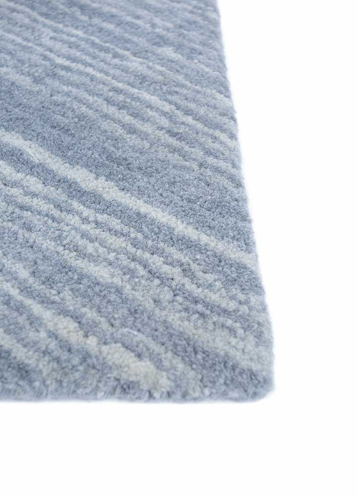 chroma blue wool hand tufted Rug - Corner