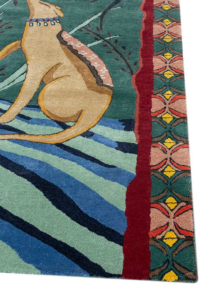 bodhi green wool and viscose hand tufted Rug - Corner