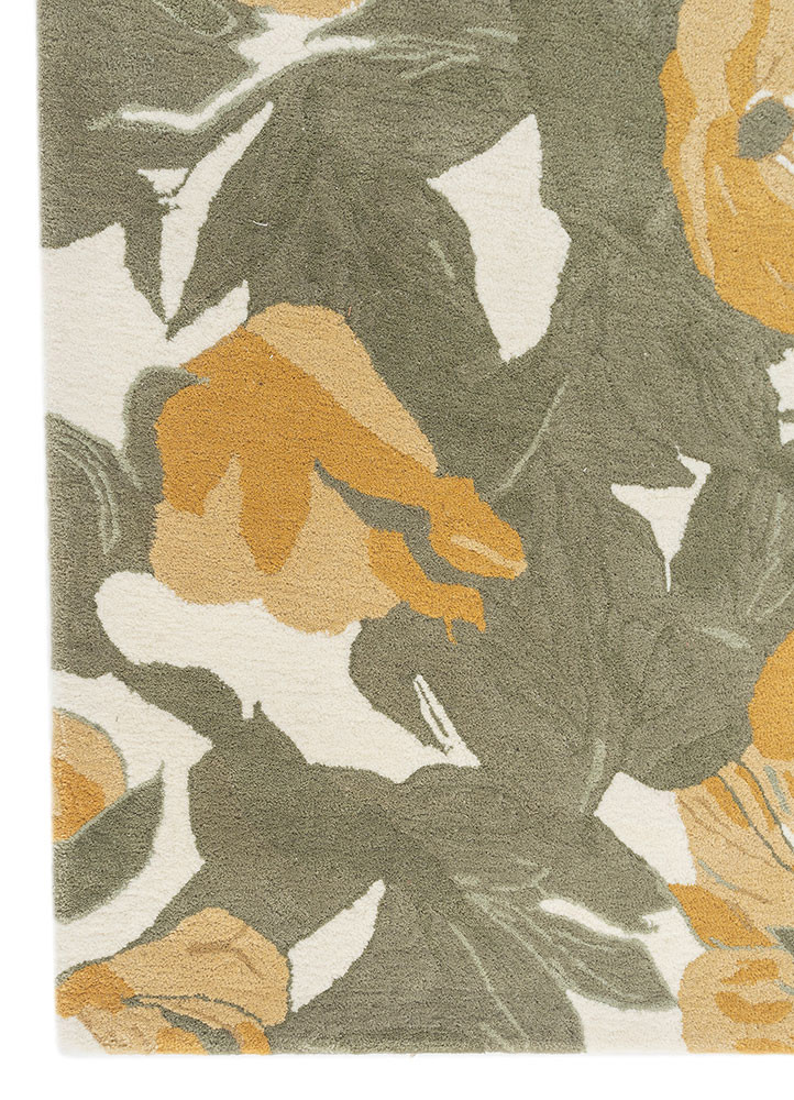 hacienda green wool hand tufted Rug - Corner hacienda green wool hand tufted Rug - Corner