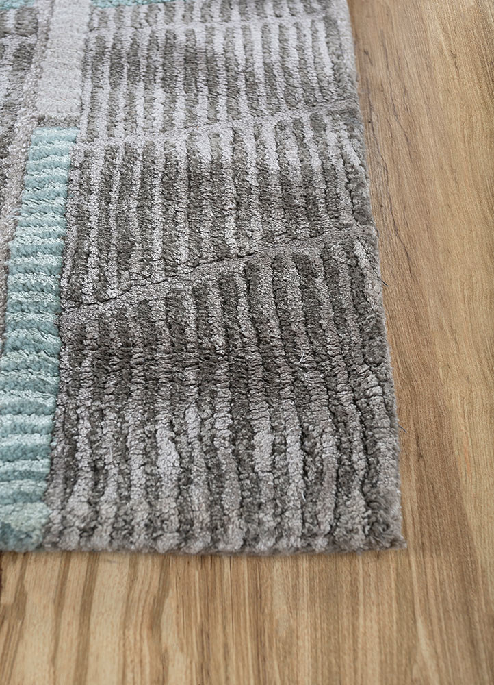 jaipur wunderkammer grey and black wool and viscose hand tufted Rug - Corner jaipur wunderkammer grey and black wool and viscose hand tufted Rug - Corner