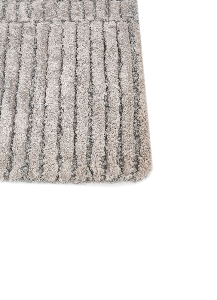come around blue wool and viscose hand tufted Rug - Corner come around blue wool and viscose hand tufted Rug - Corner
