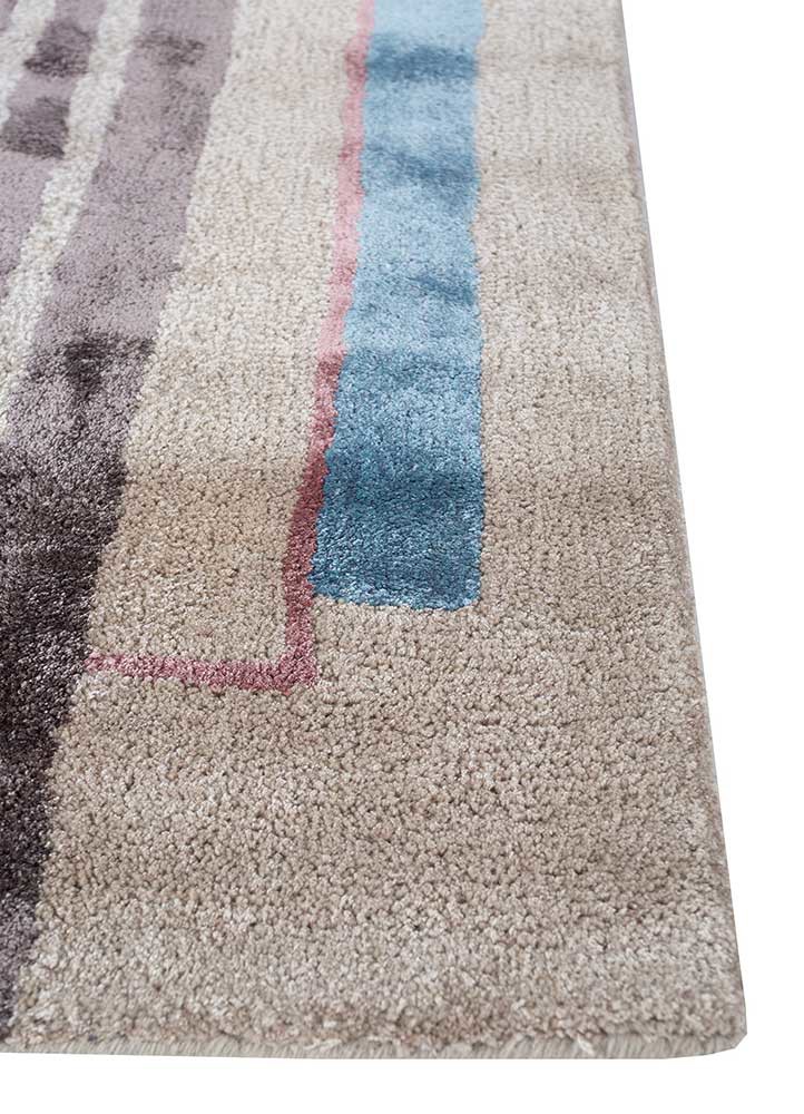 acar blue wool and viscose hand tufted Rug - Corner acar blue wool and viscose hand tufted Rug - Corner
