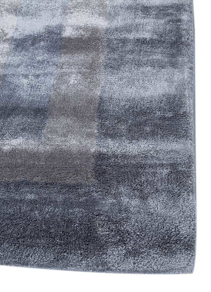 linear blue viscose hand tufted Rug - Corner linear blue viscose hand tufted Rug - Corner
