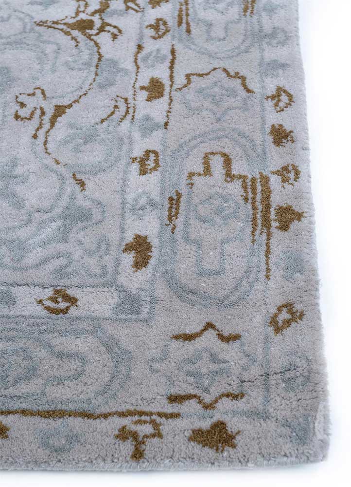 imara grey and black wool hand tufted Rug - Corner