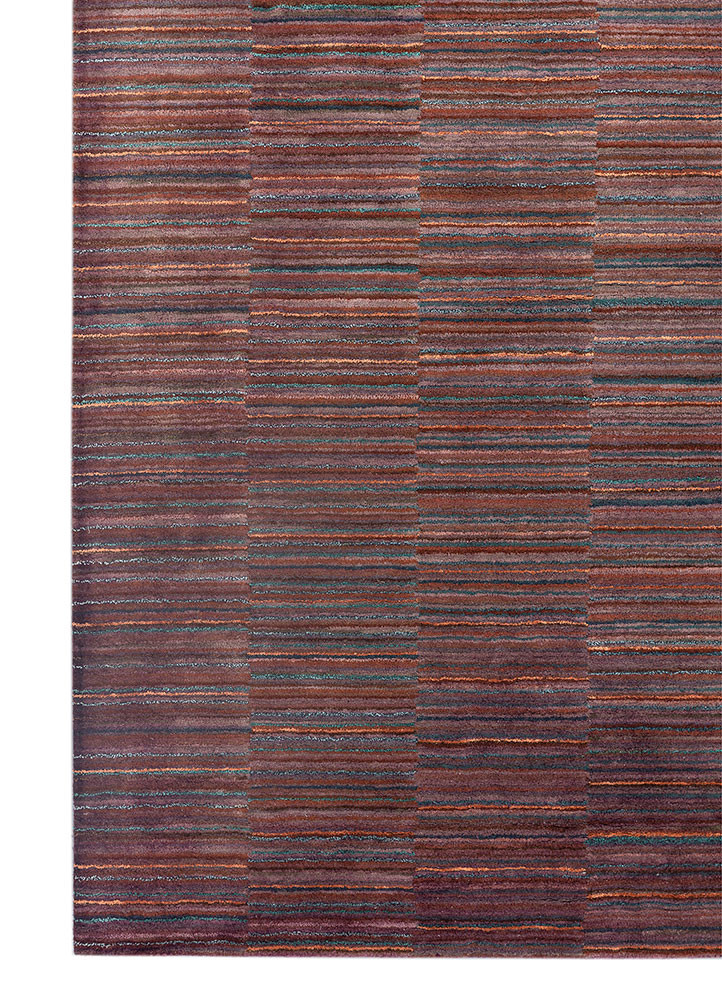 acar pink and purple wool and viscose hand tufted Rug - Corner