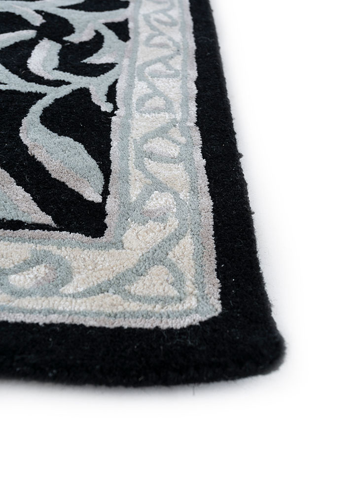 kasbah grey and black wool and viscose hand tufted Rug - Corner kasbah grey and black wool and viscose hand tufted Rug - Corner