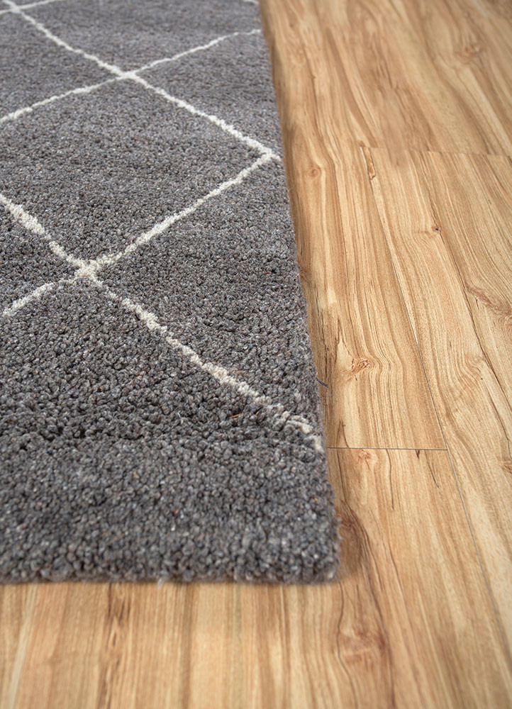contour grey and black wool and viscose hand tufted Rug - Corner contour grey and black wool and viscose hand tufted Rug - Corner