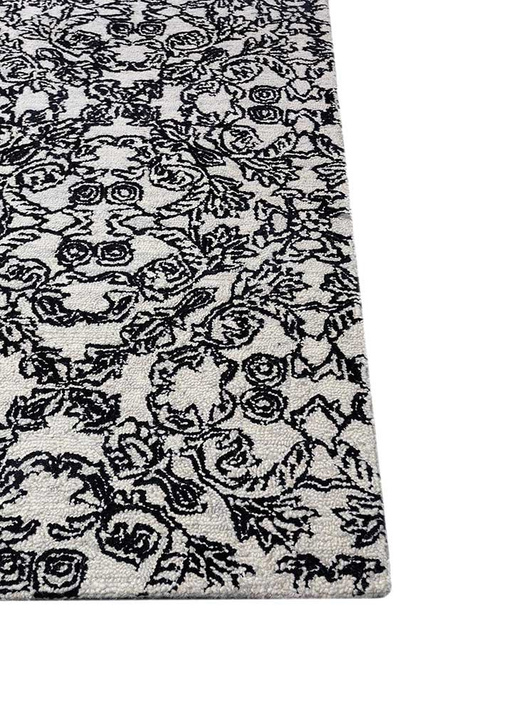 imara grey and black wool and viscose hand tufted Rug - Corner