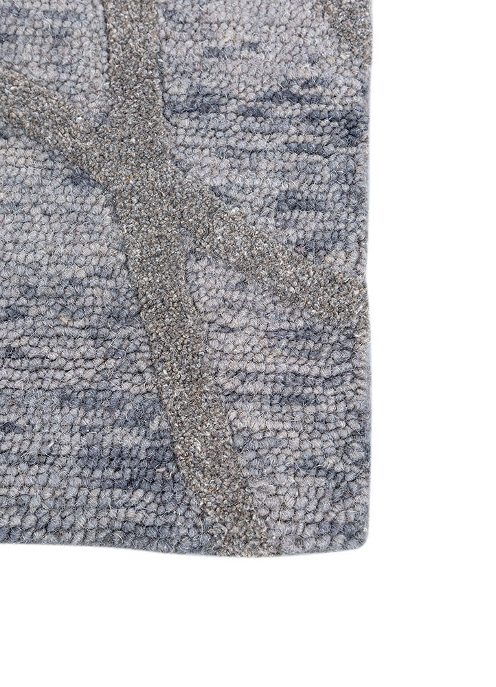 contour grey and black wool and viscose hand tufted Rug - Corner contour grey and black wool and viscose hand tufted Rug - Corner
