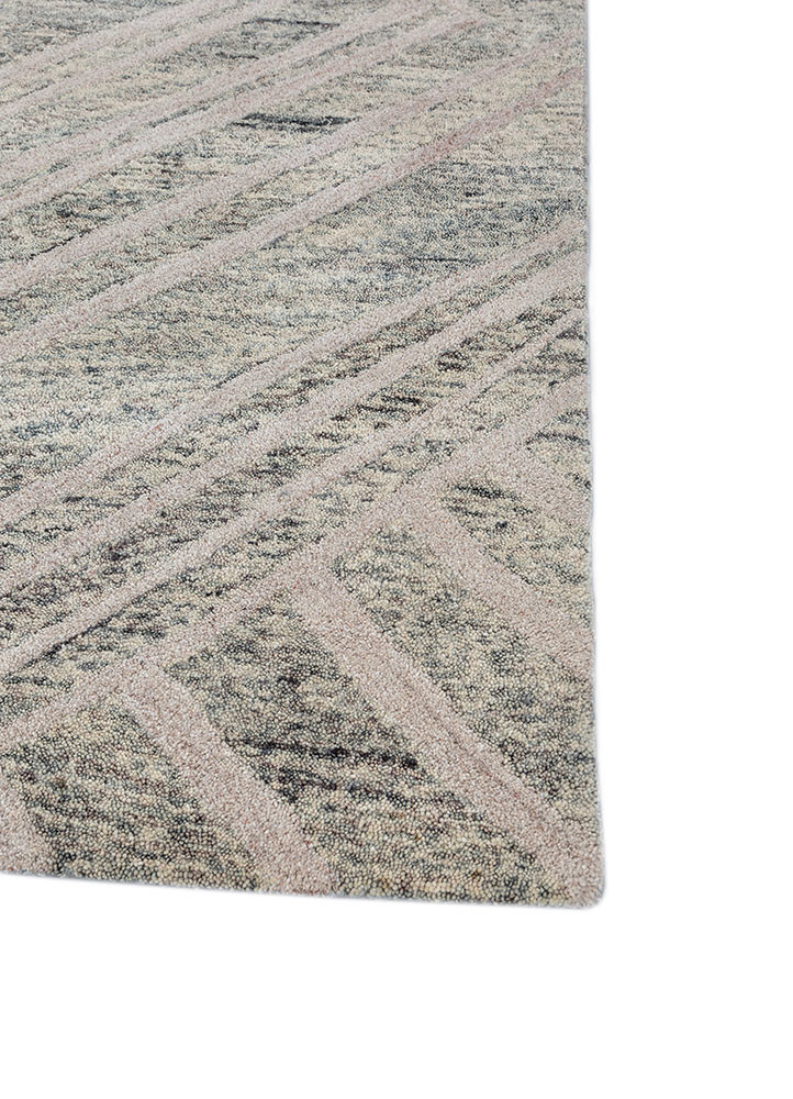 contour blue wool and viscose hand tufted Rug - Corner contour blue wool and viscose hand tufted Rug - Corner