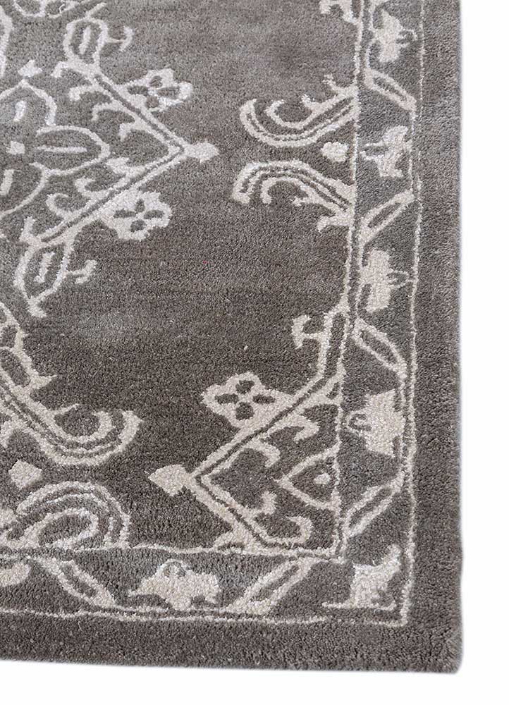 imara grey and black wool and viscose hand tufted Rug - Corner
