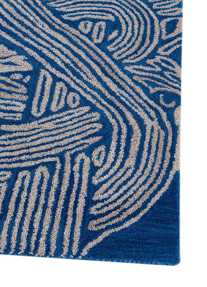 Pathways Blue Hand Tufted Wool and Viscose Rugs Tra14779 Jaipur Rugs