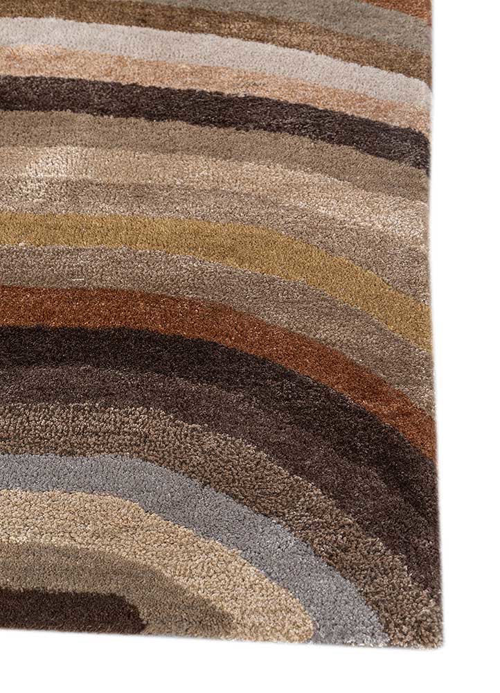 acar beige and brown wool and viscose hand tufted Rug - Corner