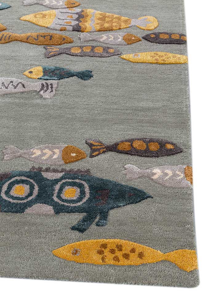 confetti blue wool and viscose hand tufted Rug - Corner confetti blue wool and viscose hand tufted Rug - Corner