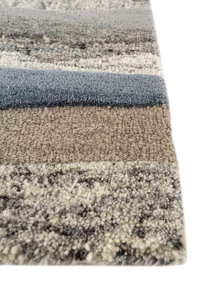 acar grey and black wool hand tufted Rug - Corner