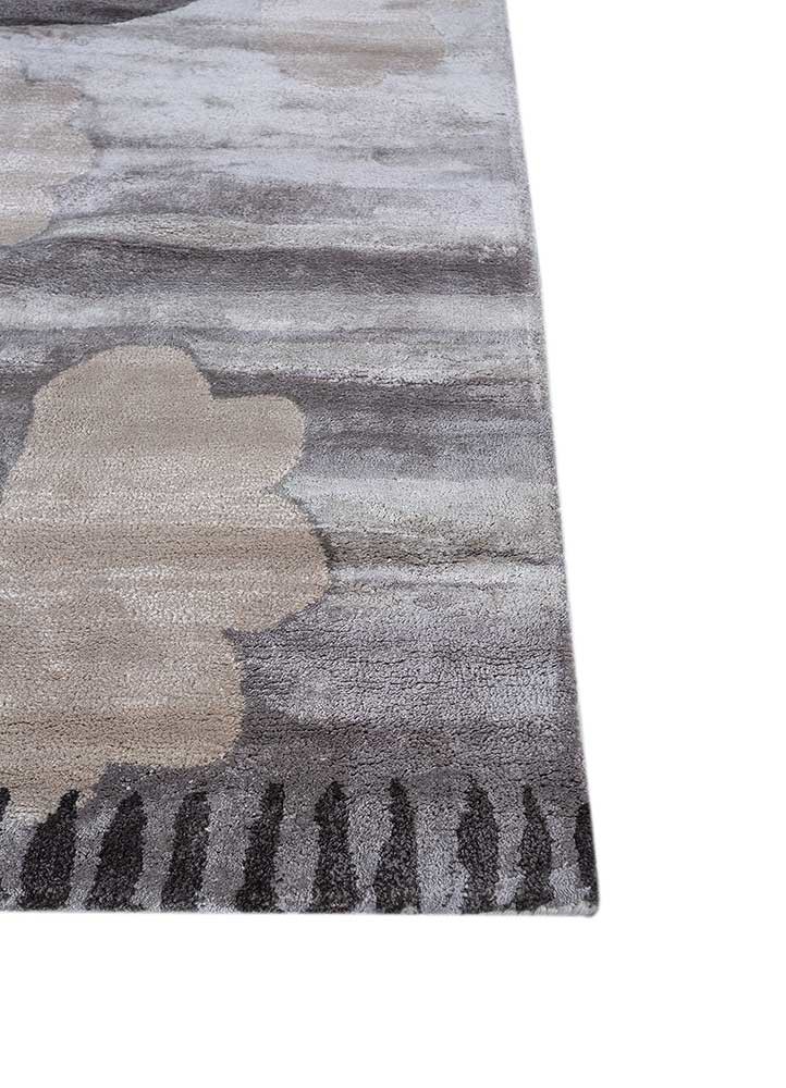 confetti grey and black wool and viscose hand tufted Rug - Corner