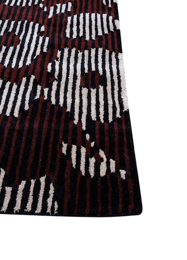 hacienda grey and black wool and viscose hand tufted Rug - Corner