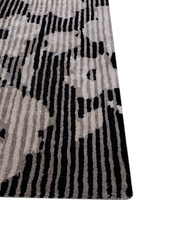 hacienda grey and black wool and viscose hand tufted Rug - Corner hacienda grey and black wool and viscose hand tufted Rug - Corner