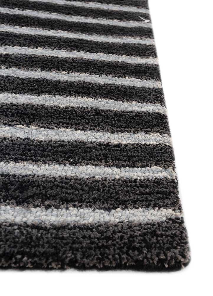 contour grey and black wool and viscose hand tufted Rug - Corner
