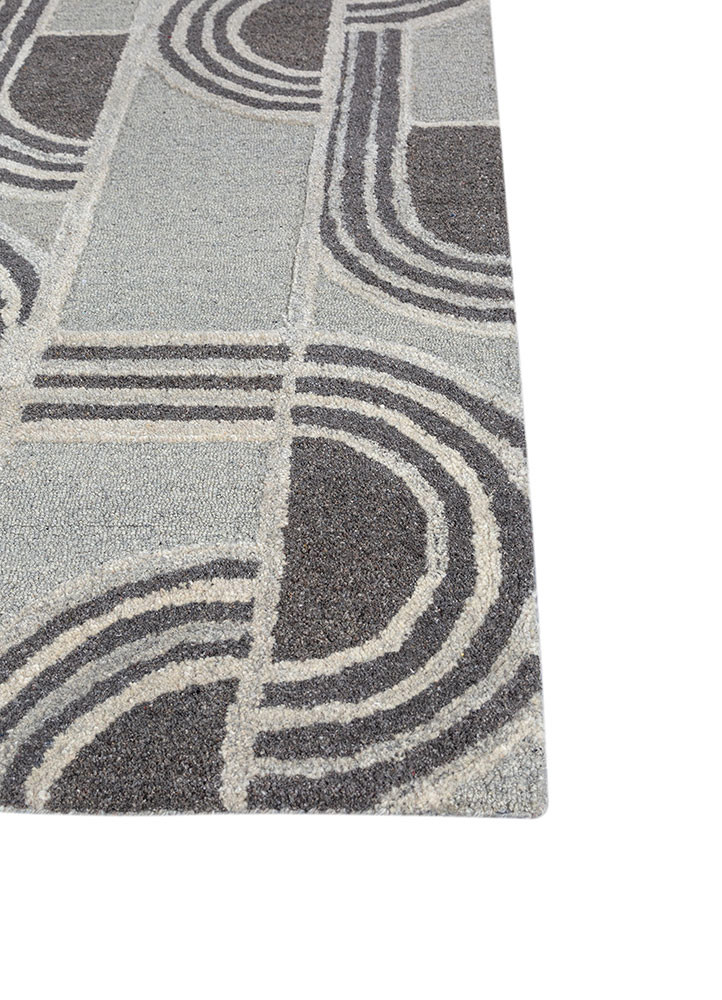 pathways ivory wool and viscose hand tufted Rug - Corner pathways ivory wool and viscose hand tufted Rug - Corner