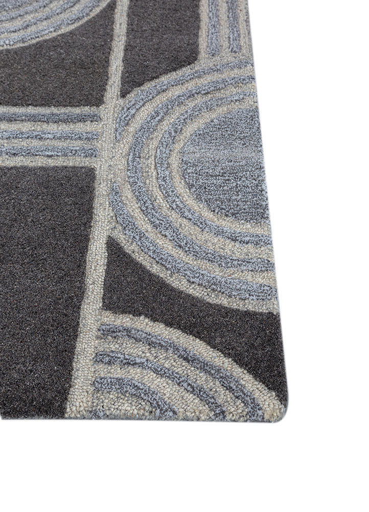pathways ivory wool and viscose hand tufted Rug - Corner pathways ivory wool and viscose hand tufted Rug - Corner