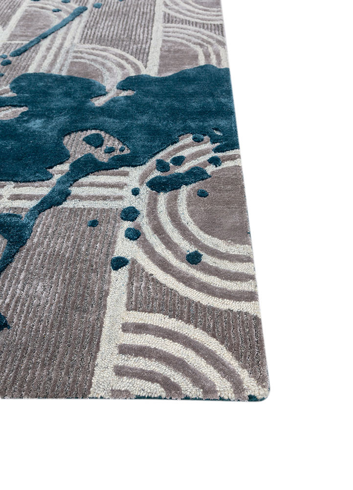 adrift blue wool and viscose hand tufted Rug - Corner adrift blue wool and viscose hand tufted Rug - Corner