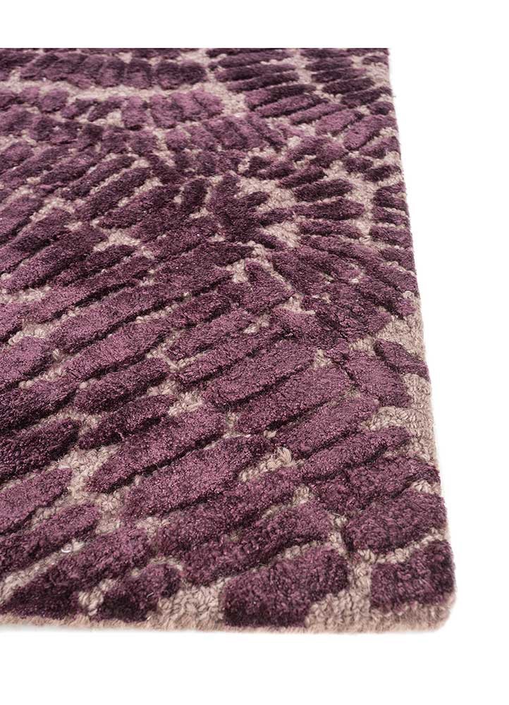 aurelia pink and purple wool and viscose hand tufted Rug - Corner