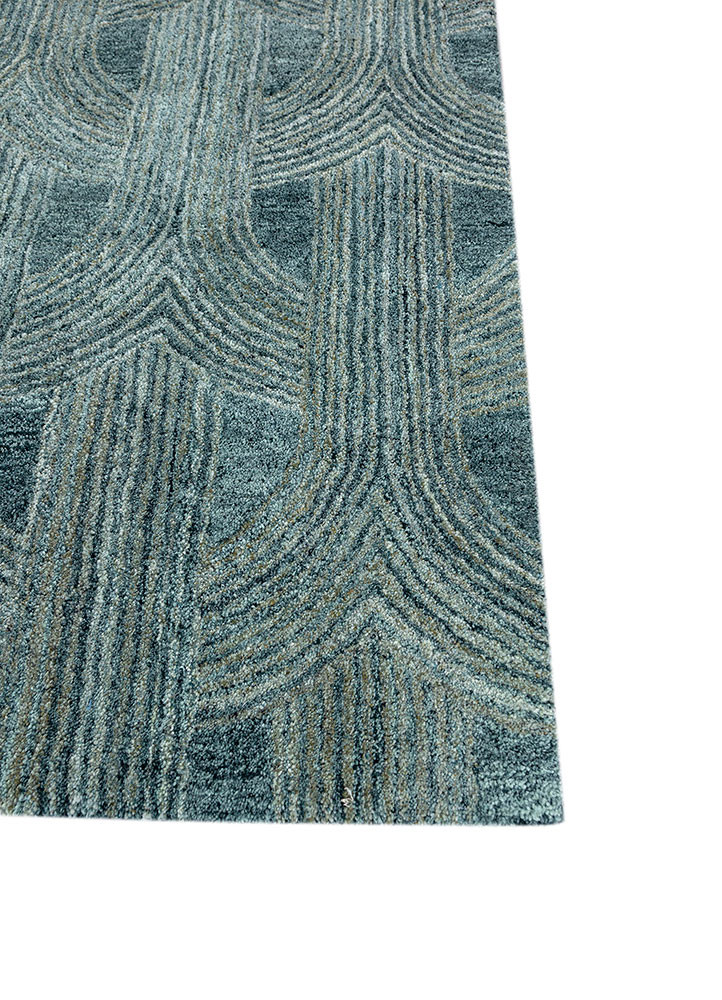 pathways blue wool and viscose hand tufted Rug - Corner pathways blue wool and viscose hand tufted Rug - Corner