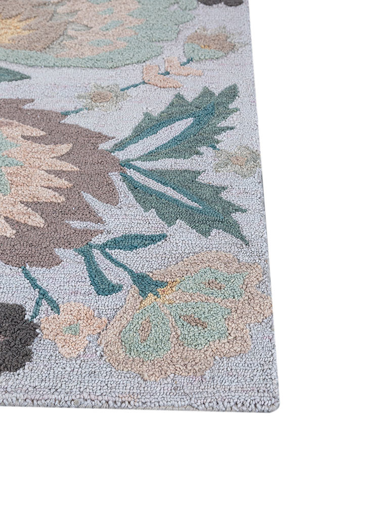 hacienda blue polyester hand tufted Rug - Corner hacienda blue polyester hand tufted Rug - Corner