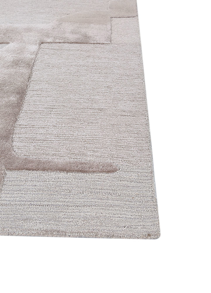 white noise ivory wool and viscose hand tufted Rug - Corner white noise ivory wool and viscose hand tufted Rug - Corner