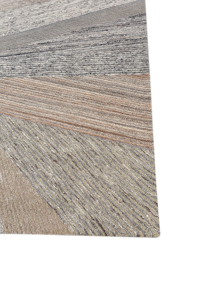 pathways beige and brown wool and viscose hand tufted Rug - Corner pathways beige and brown wool and viscose hand tufted Rug - Corner