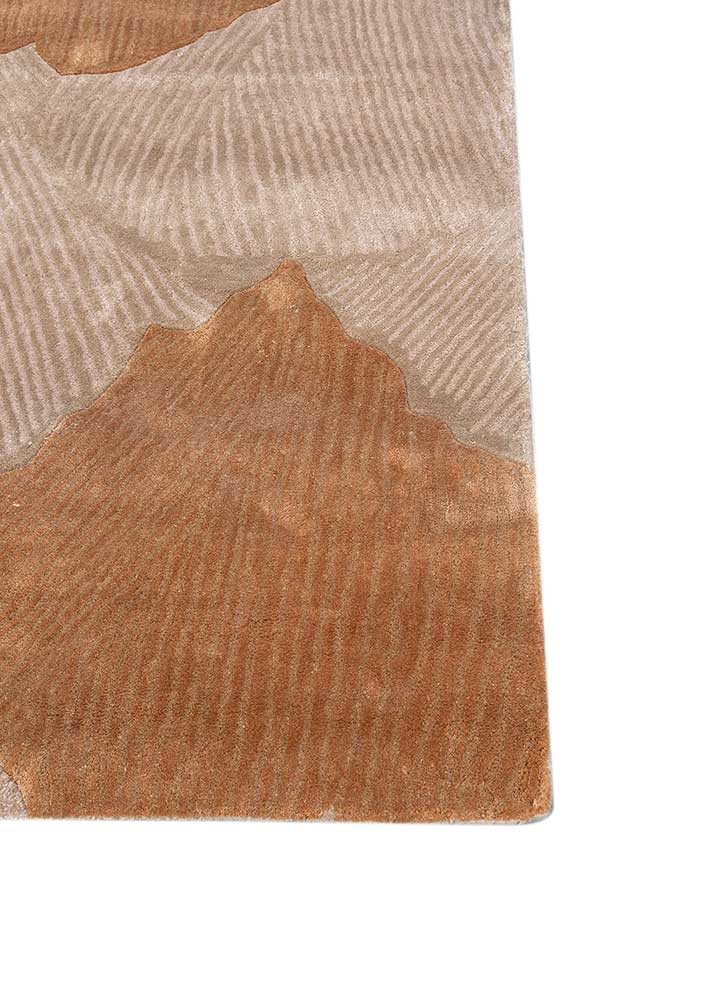 aurelia beige and brown wool and viscose hand tufted Rug - Corner