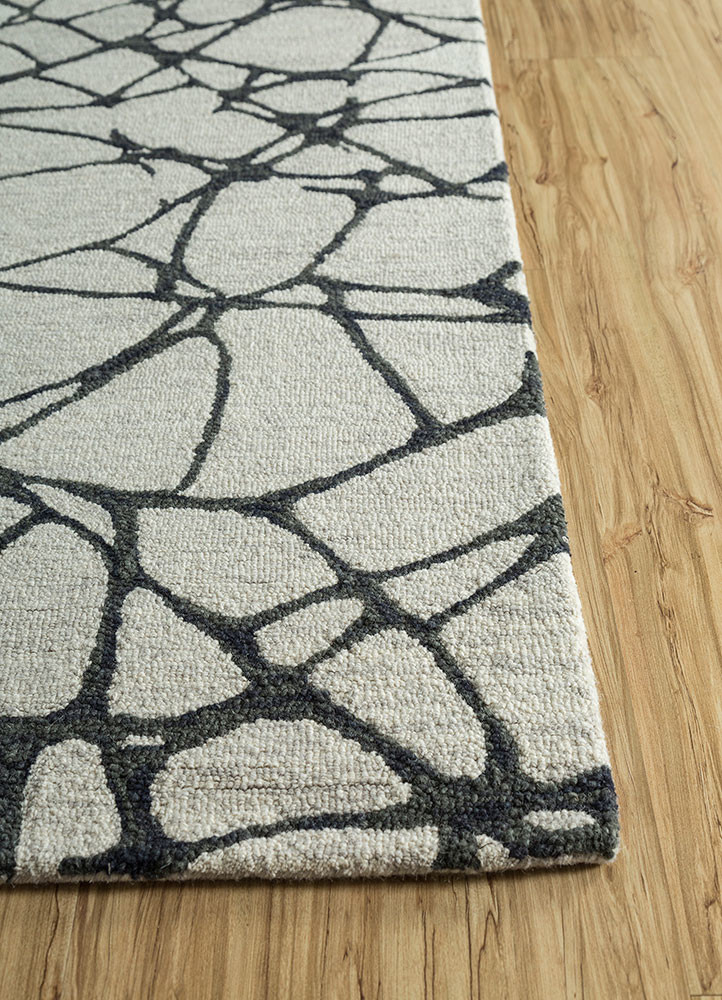 contour grey and black wool hand tufted Rug - Corner contour grey and black wool hand tufted Rug - Corner