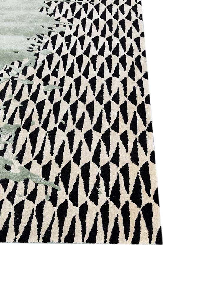 adrift blue wool and viscose hand tufted Rug - Corner