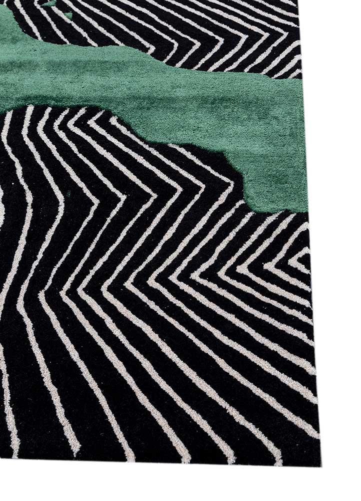 adrift grey and black wool and viscose hand tufted Rug - Corner
