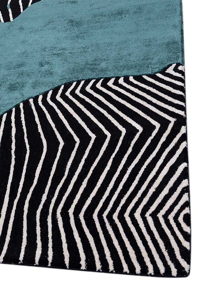 adrift grey and black wool and viscose hand tufted Rug - Corner