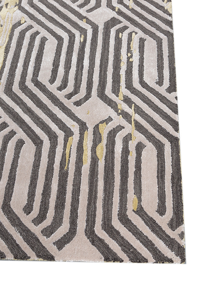 adrift gold wool and viscose hand tufted Rug - Corner