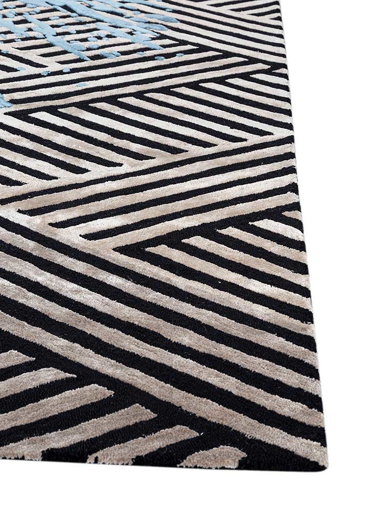 adrift grey and black wool and viscose hand tufted Rug - Corner adrift grey and black wool and viscose hand tufted Rug - Corner
