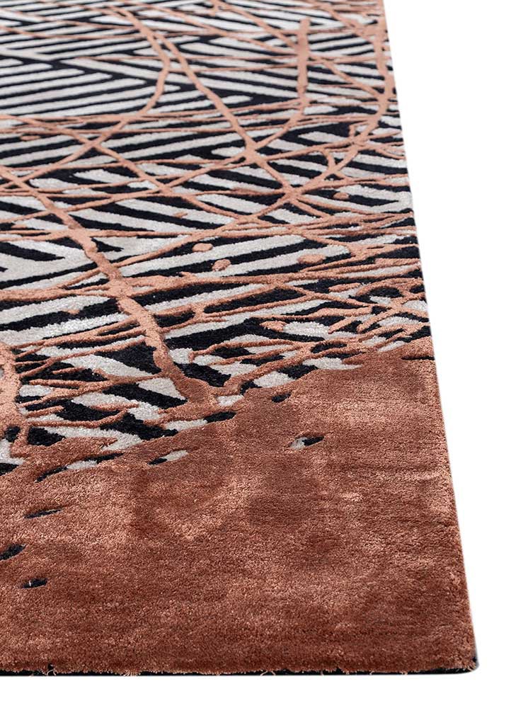 adrift grey and black wool and viscose hand tufted Rug - Corner