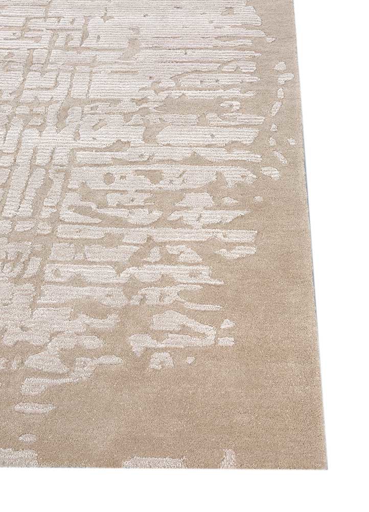white noise ivory wool and viscose hand tufted Rug - Corner