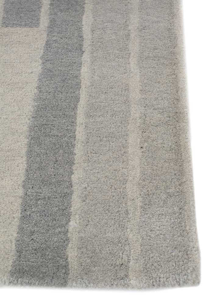 chroma grey and black wool hand tufted Rug - Corner