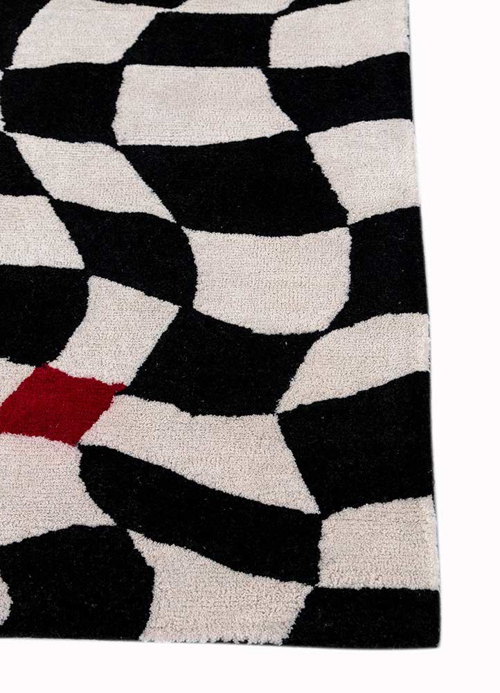 contour grey and black wool hand tufted Rug - Corner contour grey and black wool hand tufted Rug - Corner