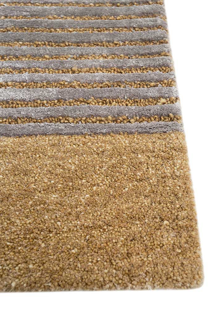 linear grey and black wool and viscose hand tufted Rug - Corner